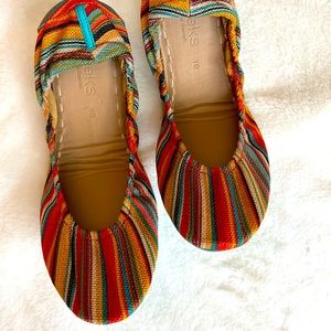 Tieks, vegan leather Sunset Stripe size 10